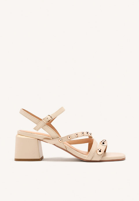 LEATHER STUDDED HEEL SANDALS ABINGTON