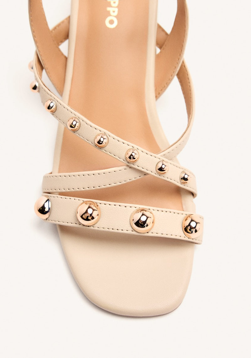 LEATHER STUDDED HEEL SANDALS ABINGTON