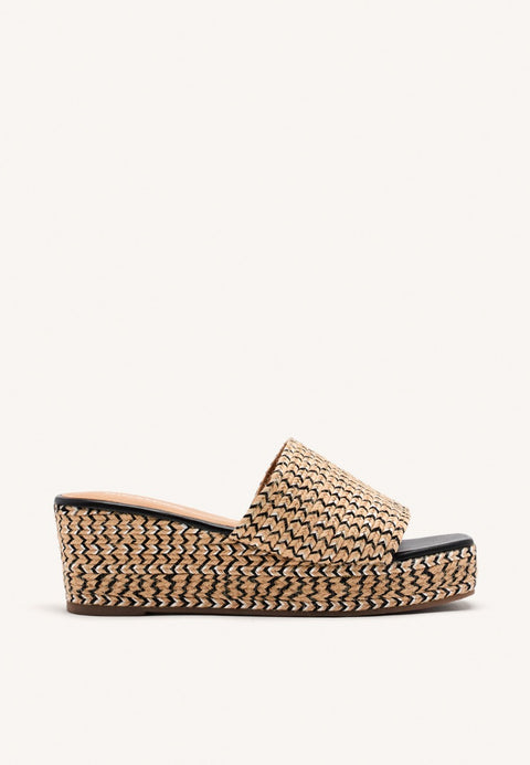 LEATHER WEDGE SANDALS EGREMONT