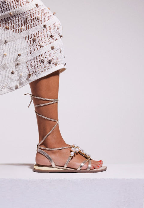 SANDALIAS PERLAS PIEL JANICE