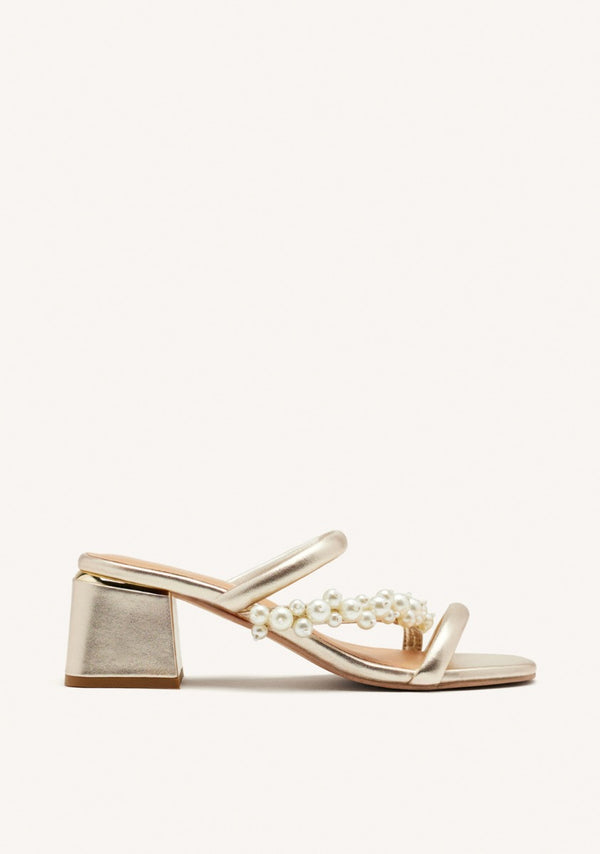 LEATHER PEARL HEEL SANDALS CHILMARK