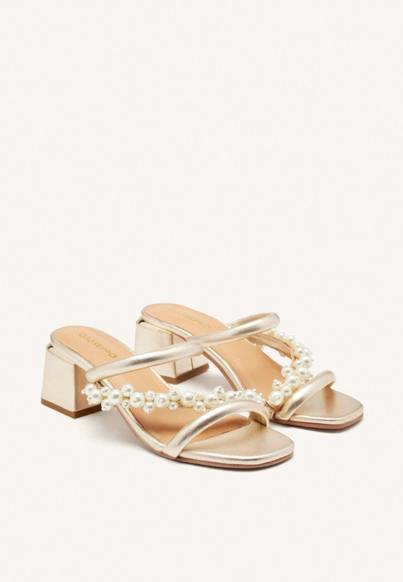 LEATHER PEARL HEEL SANDALS CHILMARK
