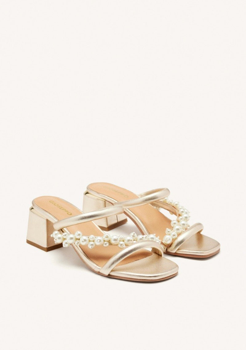 LEATHER PEARL HEEL SANDALS CHILMARK
