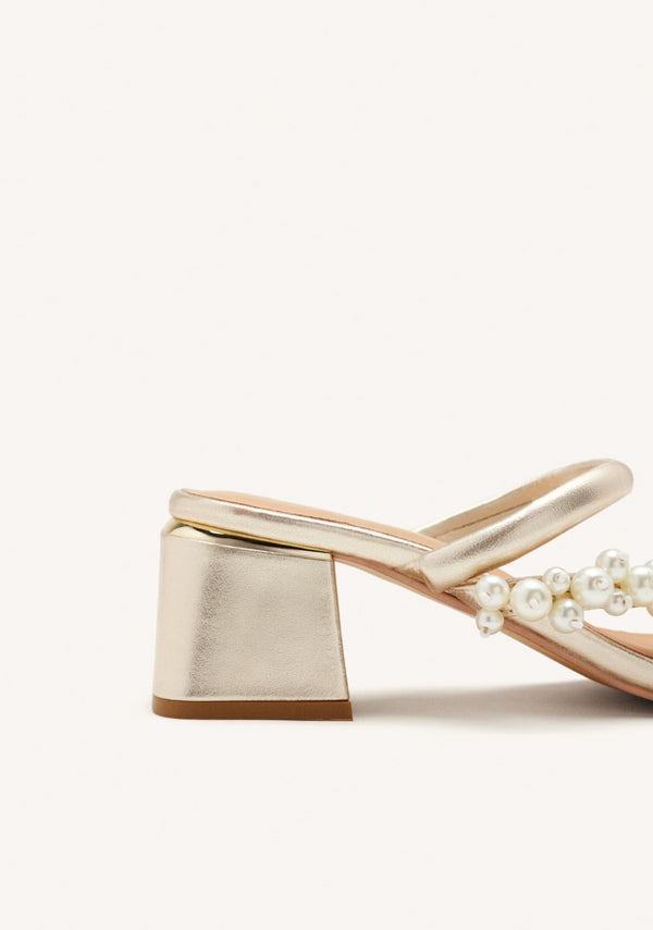 LEATHER PEARL HEEL SANDALS CHILMARK