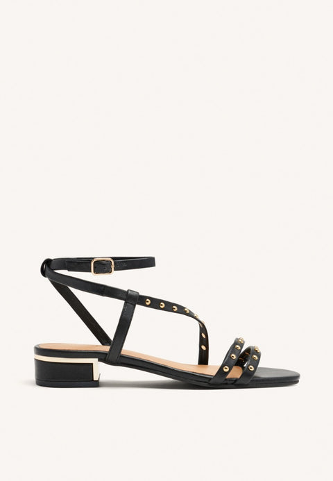 STUDDED HEEL LEATHER SANDALS BEALS