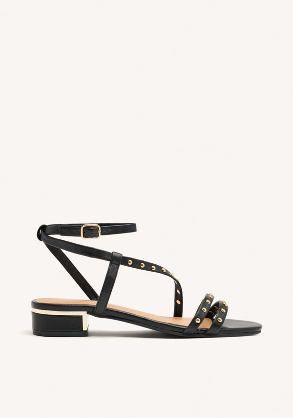 STUDDED HEEL LEATHER SANDALS BEALS
