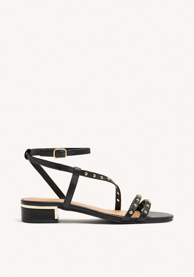 STUDDED HEEL LEATHER SANDALS BEALS