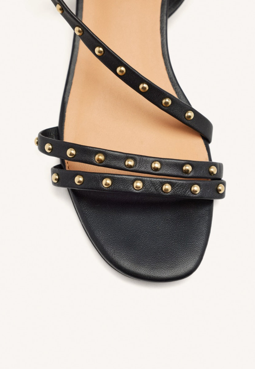 STUDDED HEEL LEATHER SANDALS BEALS