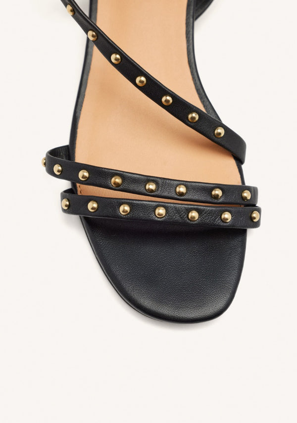 STUDDED HEEL LEATHER SANDALS BEALS