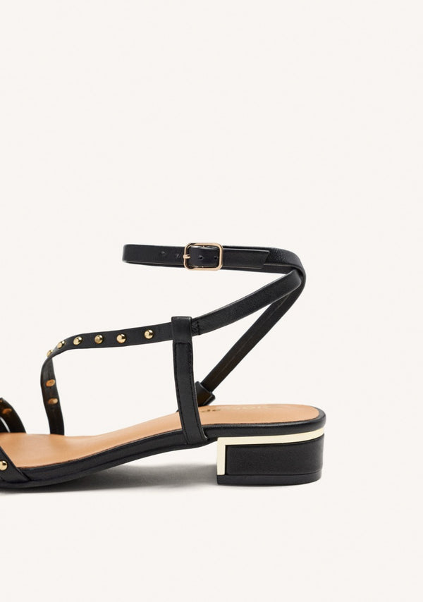 STUDDED HEEL LEATHER SANDALS BEALS