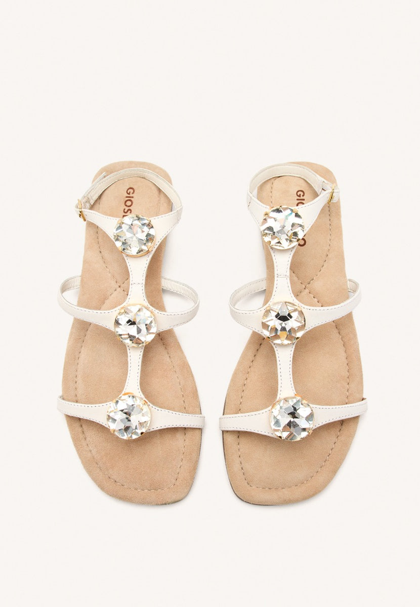 SANDALI BASSI PELLE CON STRASS LYNNFIELD