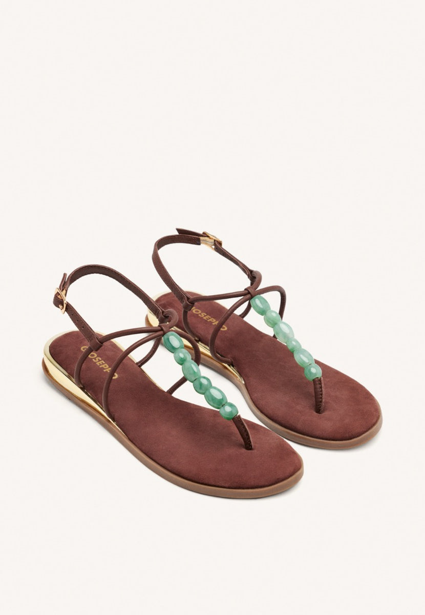 SANDALIAS GRIEGAS ABALORIOS PIEL MILLVILLE