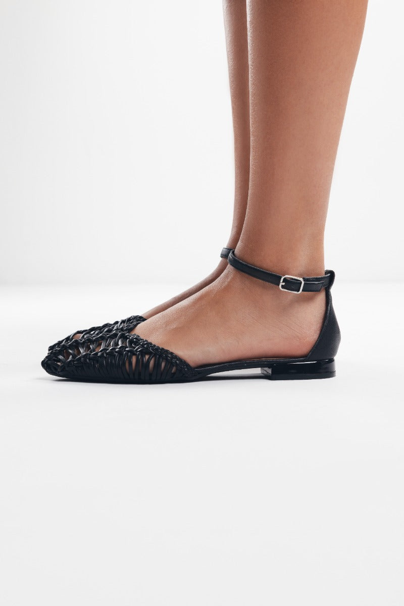 BRAIDED LEATHER BALLET FLATS BINGHAM