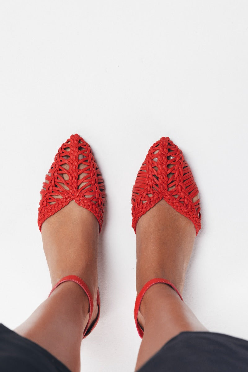 BRAIDED LEATHER BALLET FLATS BINGHAM