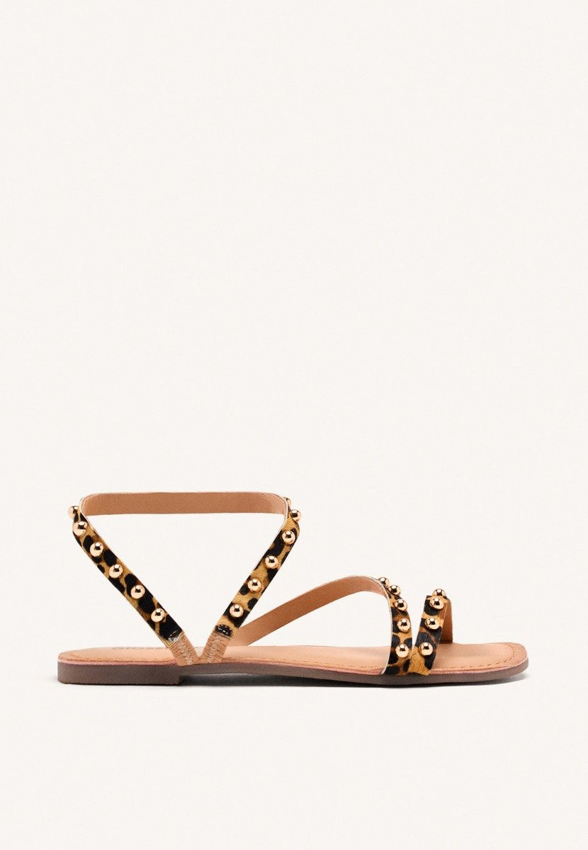 SANDALI BASSI PELLE STAMPA LEOPARDATA OGEMA