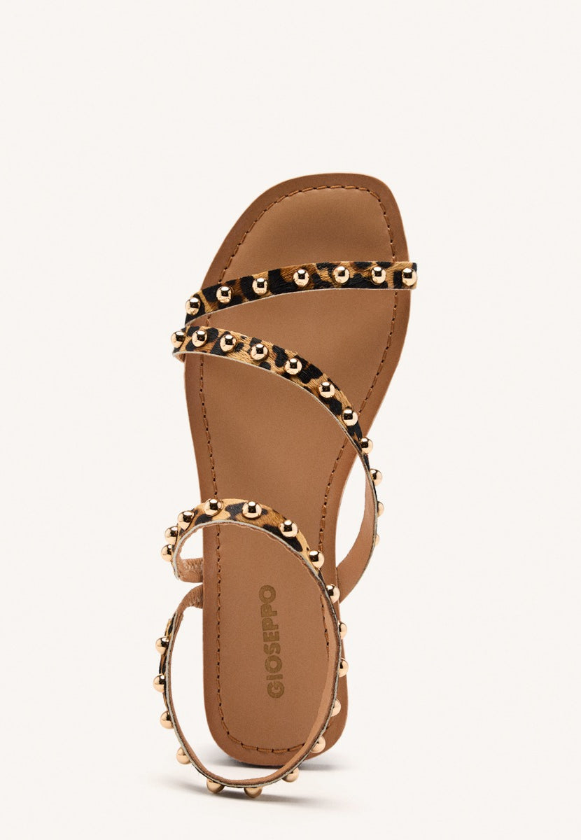 SANDALI BASSI PELLE STAMPA LEOPARDATA OGEMA