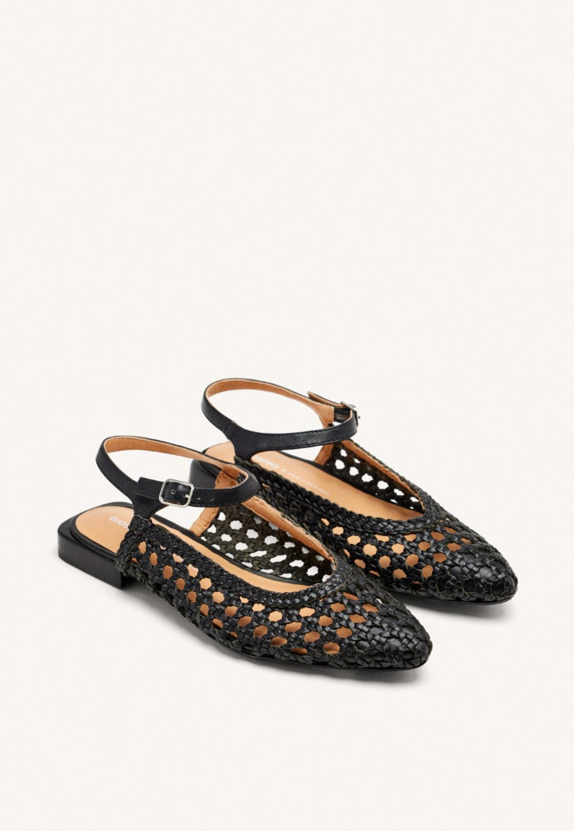 BRAIDED LEATHER MULES DEBLOIS