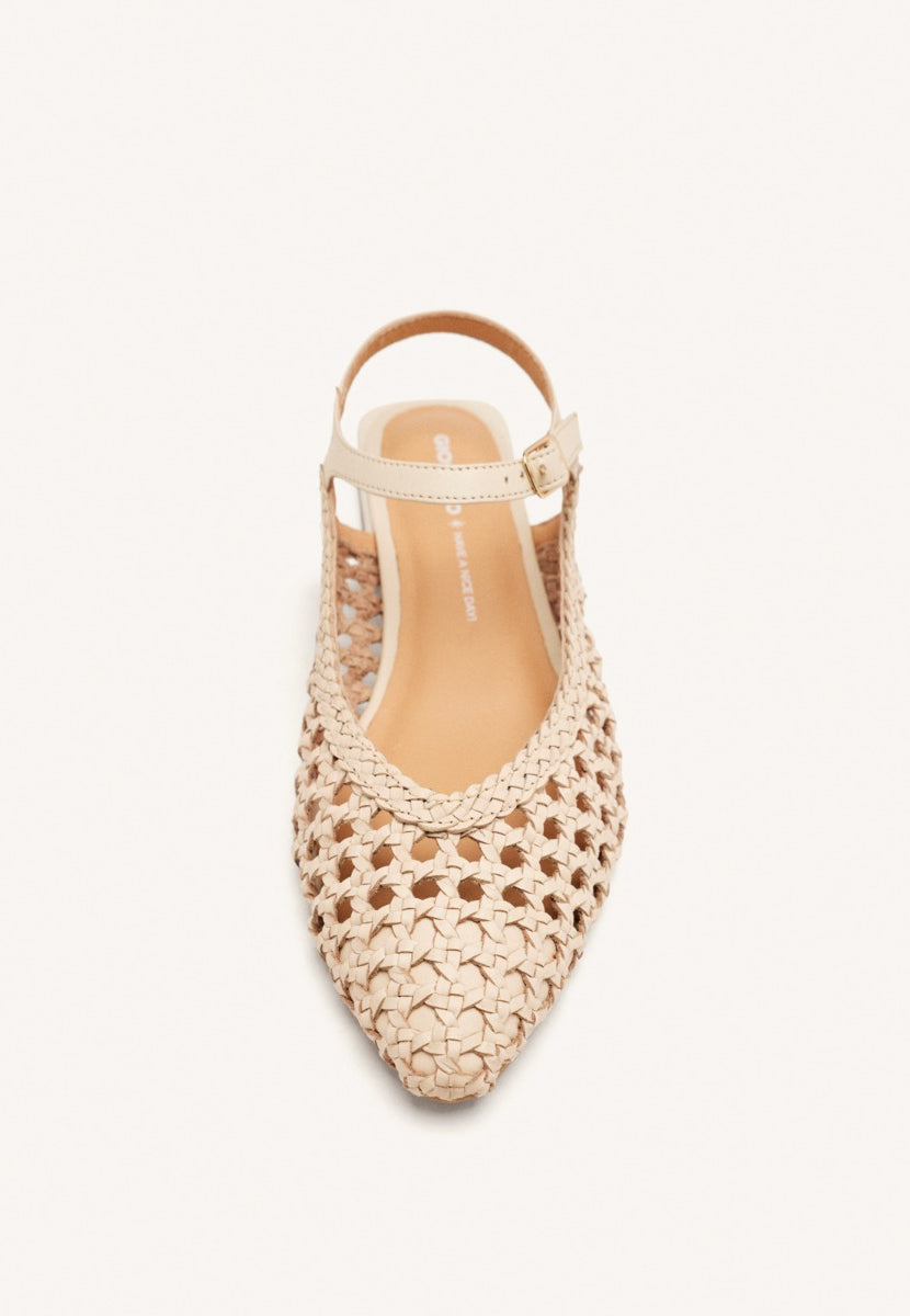BRAIDED LEATHER MULES DEBLOIS