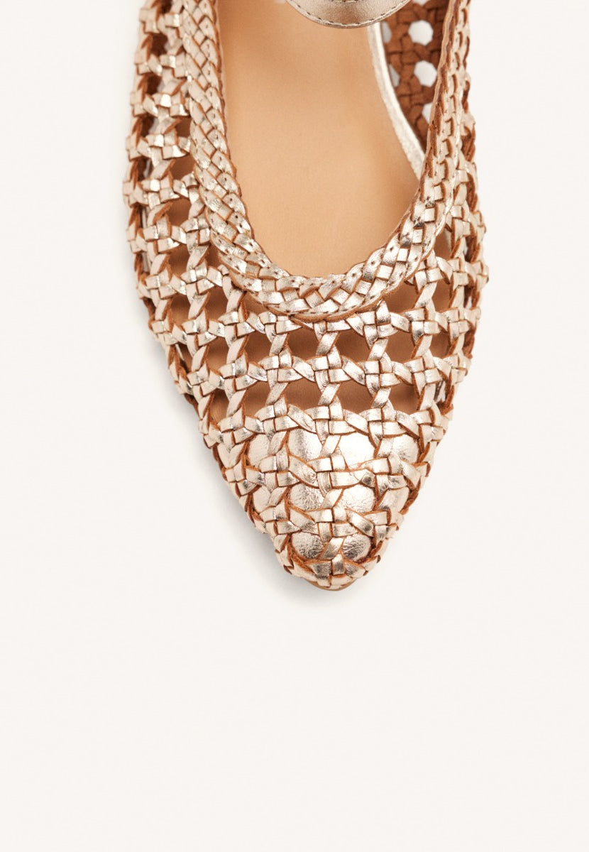 BRAIDED LEATHER MULES DEBLOIS