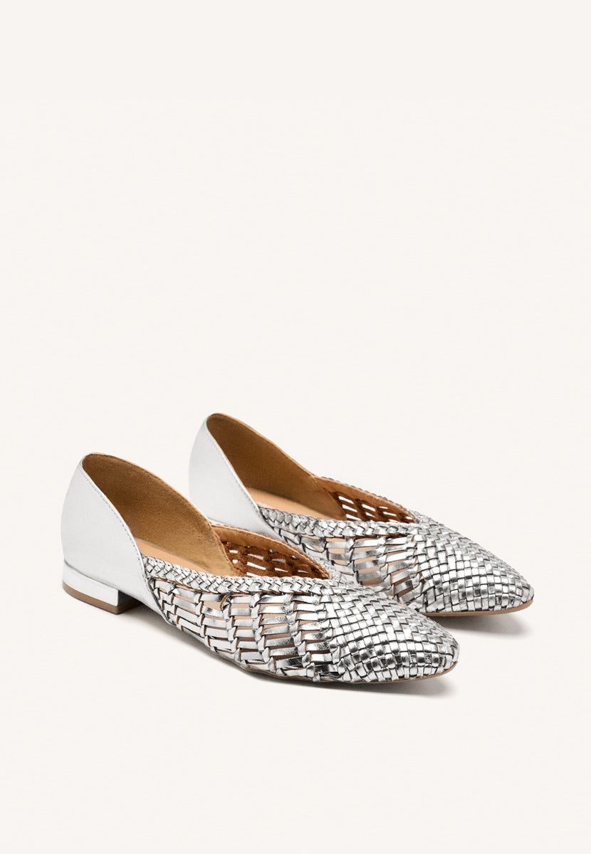 BRAIDED LEATHER BALLET FLATS HARPSWELL