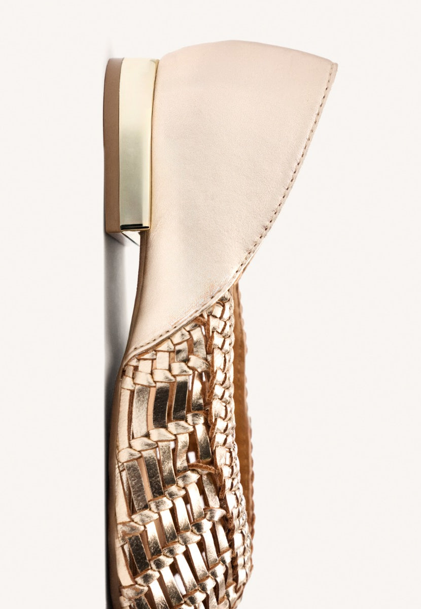 BRAIDED LEATHER BALLET FLATS HARPSWELL
