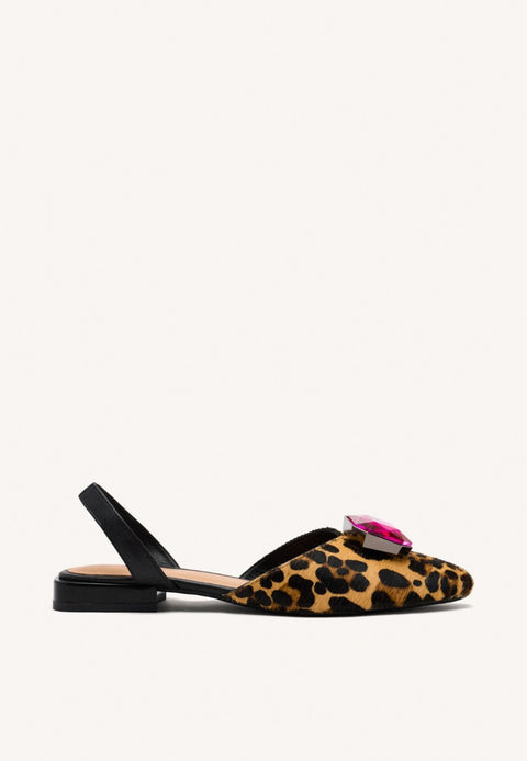 LEOPARD LEATHER MULES HUGHES