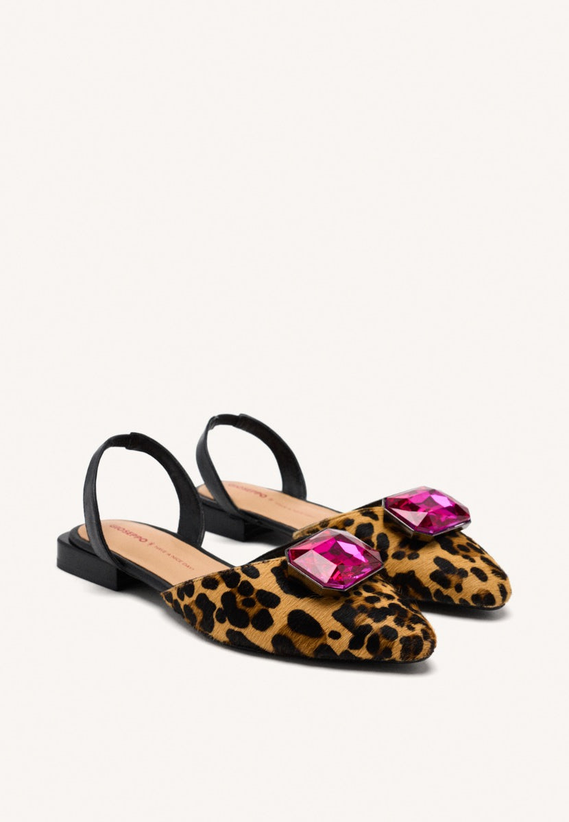 LEOPARD LEATHER MULES HUGHES