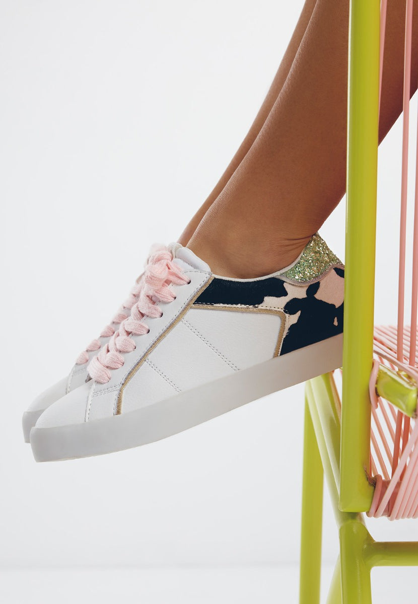 COW LEATHER WEDGE SNEAKERS GILFORD