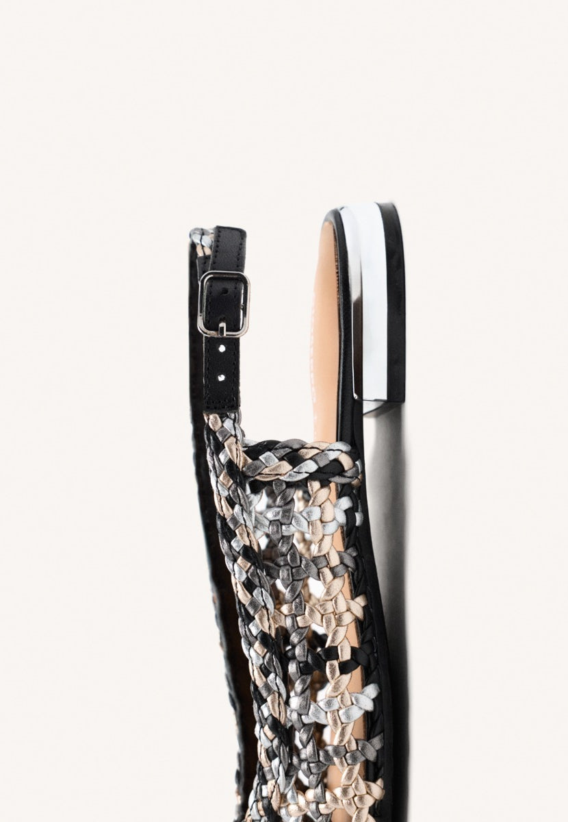 BRAIDED LEATHER MULES COLBY