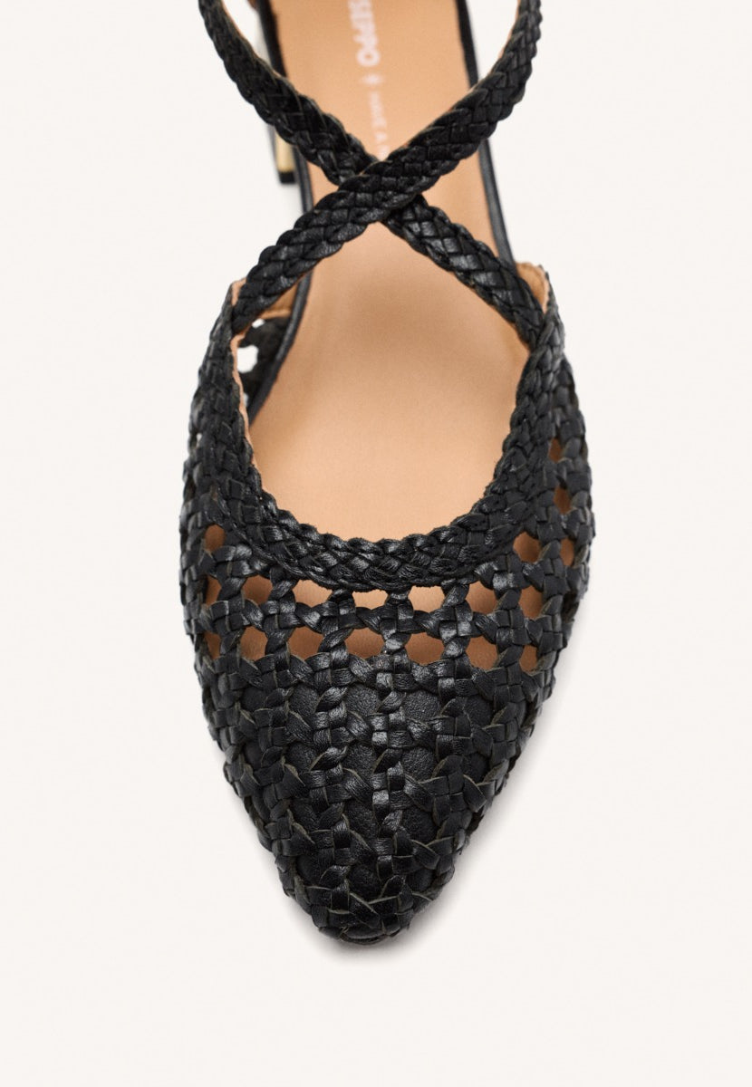 BRAIDED LEATHER BALLET FLATS  BRILLION