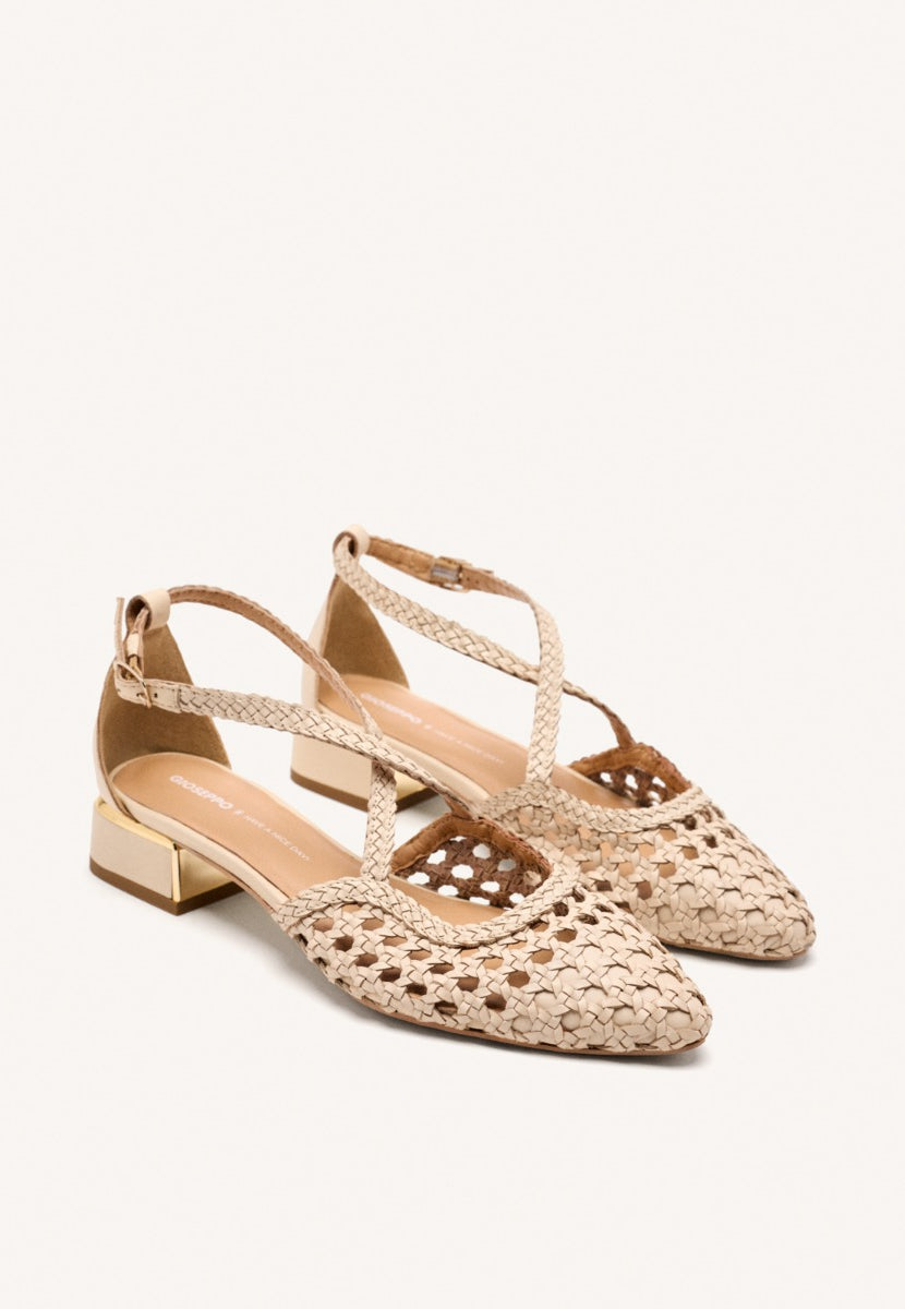 BRAIDED LEATHER BALLET FLATS  BRILLION