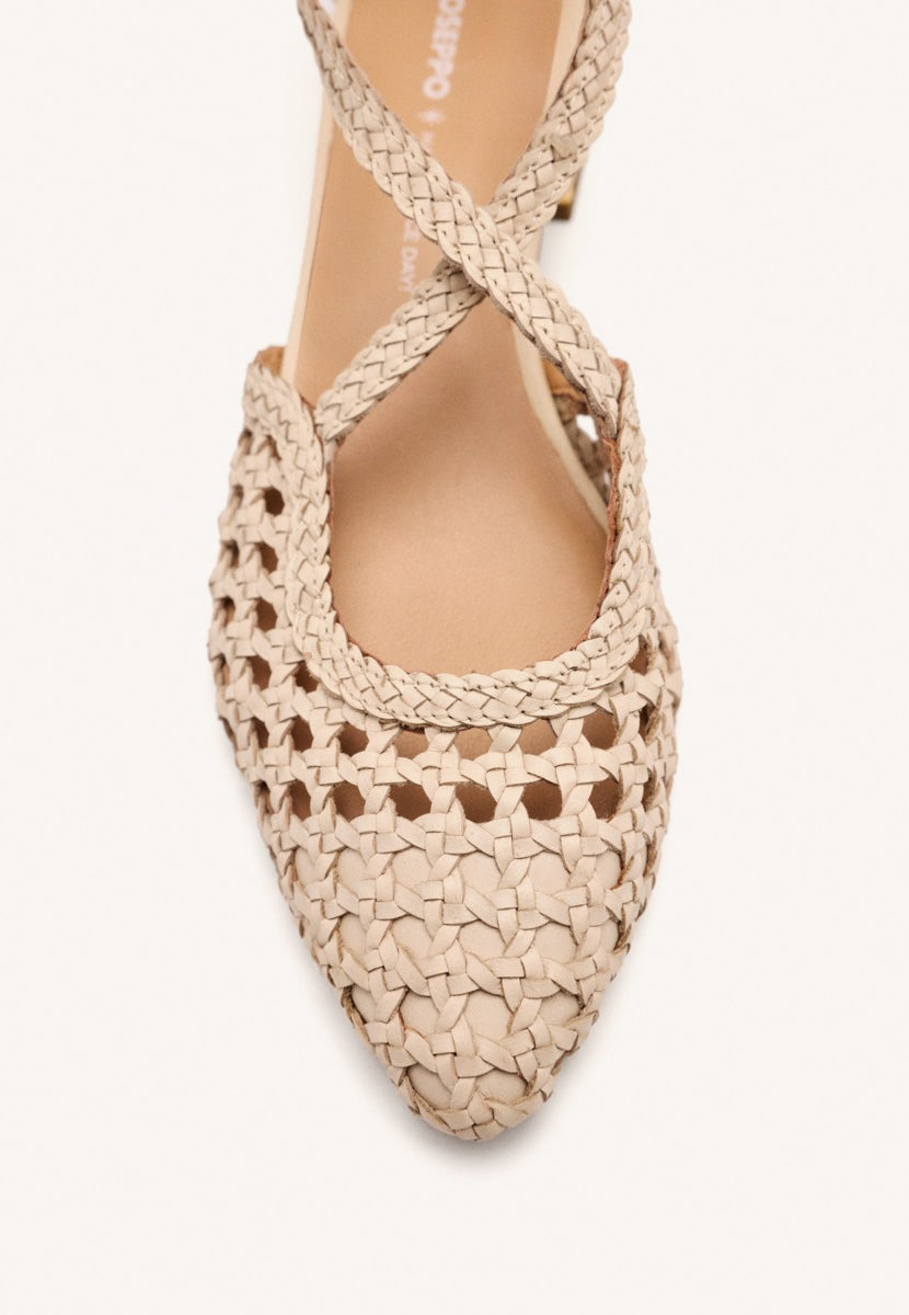 BRAIDED LEATHER BALLET FLATS  BRILLION
