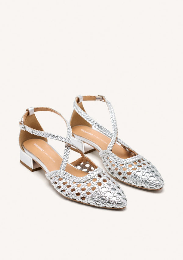 BALLERINES CUIR TRESSÉ BRILLION