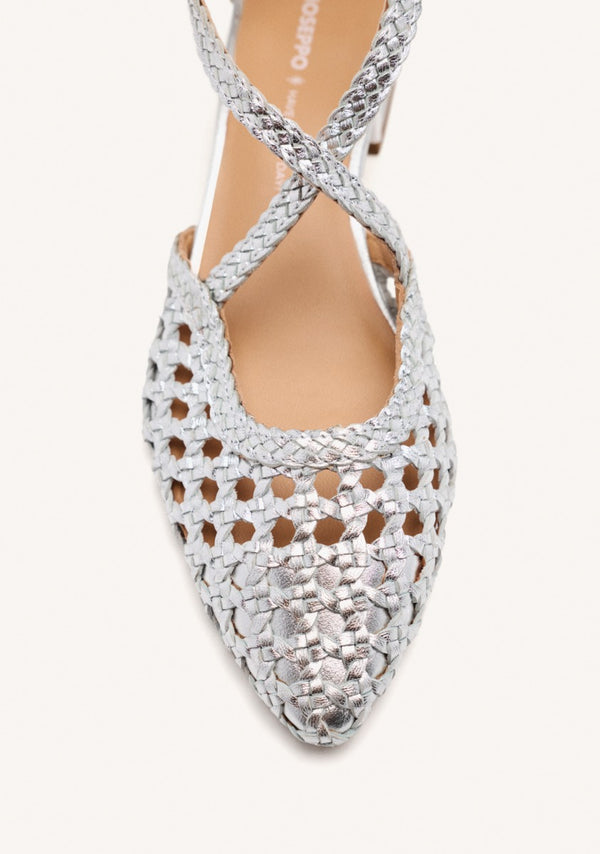 BALLERINES CUIR TRESSÉ BRILLION
