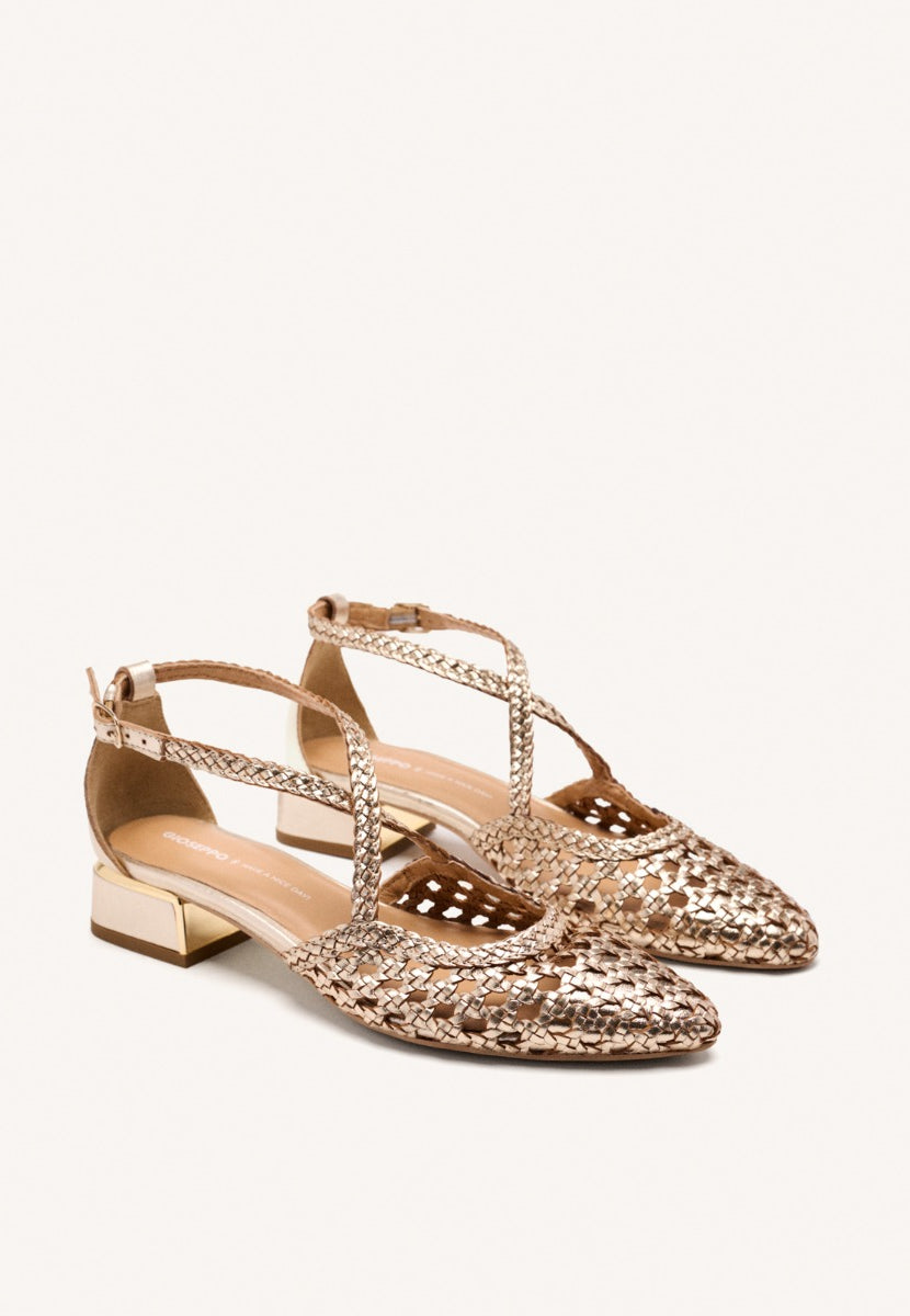 BRAIDED LEATHER BALLET FLATS  BRILLION