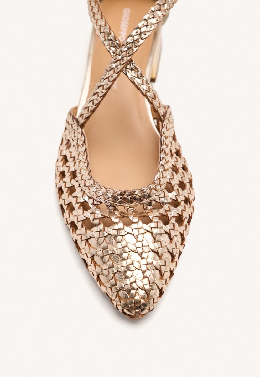 BRAIDED LEATHER BALLET FLATS  BRILLION