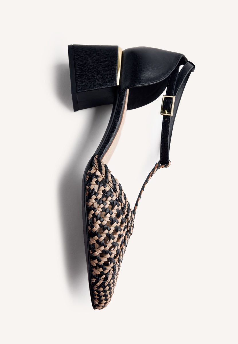 BRAIDED LEATHER HEELED SHOES BOYNE