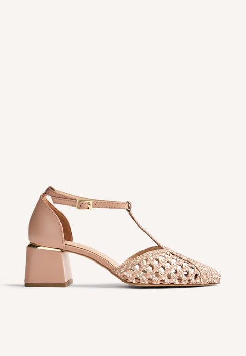 BRAIDED LEATHER HEELED SHOES BOYNE