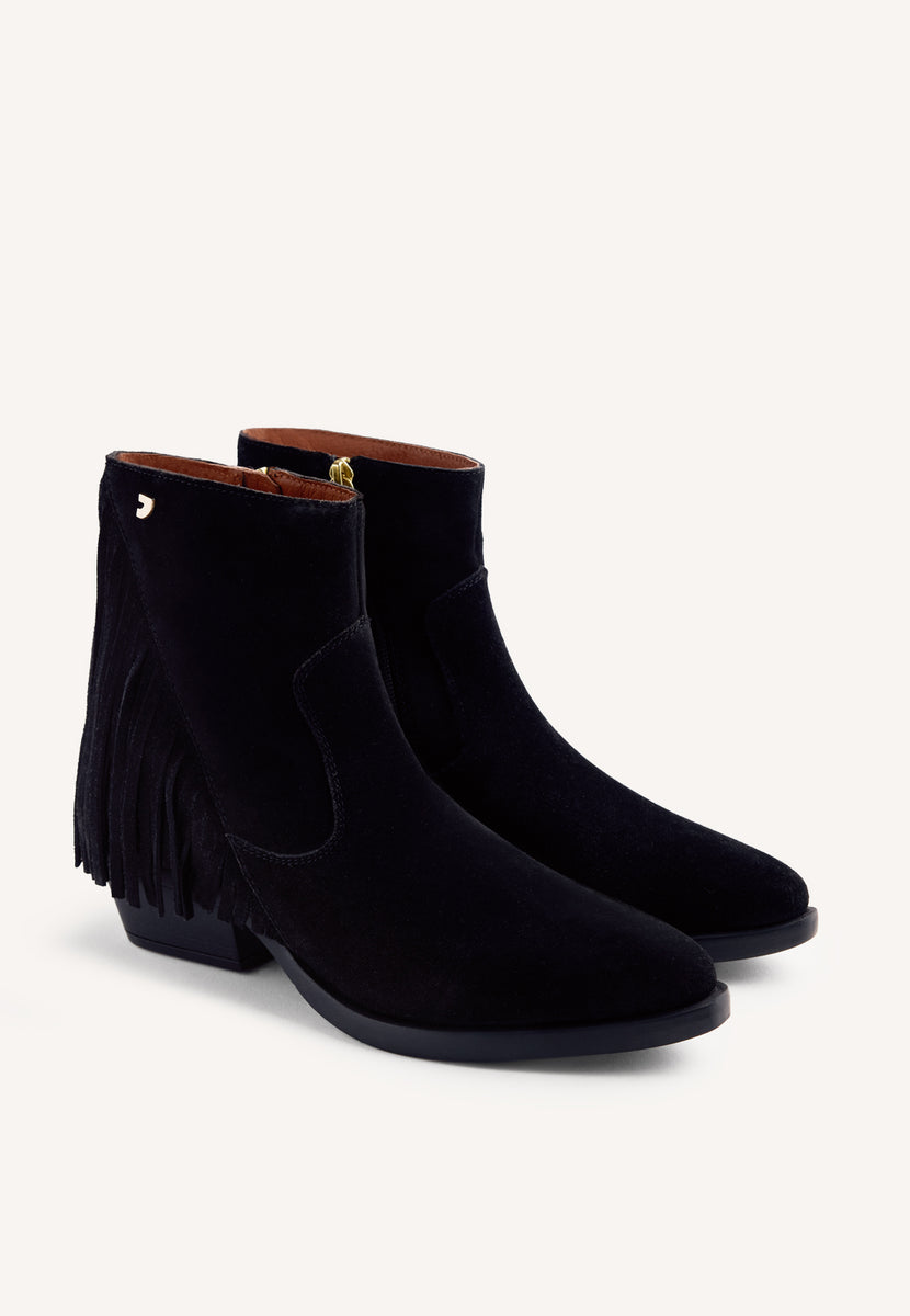 LEATHER FRINGES ANIMAL PRINTBOY BOOTS EITZEN