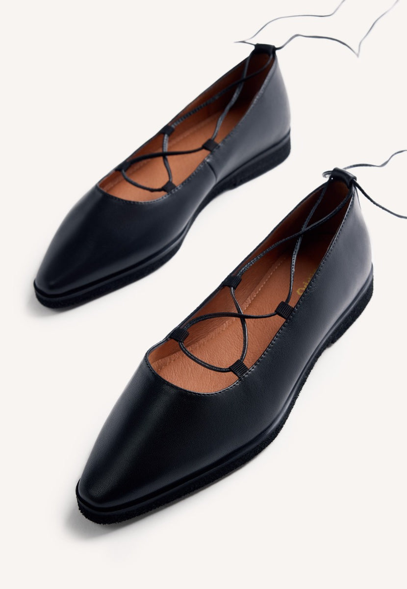 LEATHER STRAPS BALLET FLATS GAASTRA