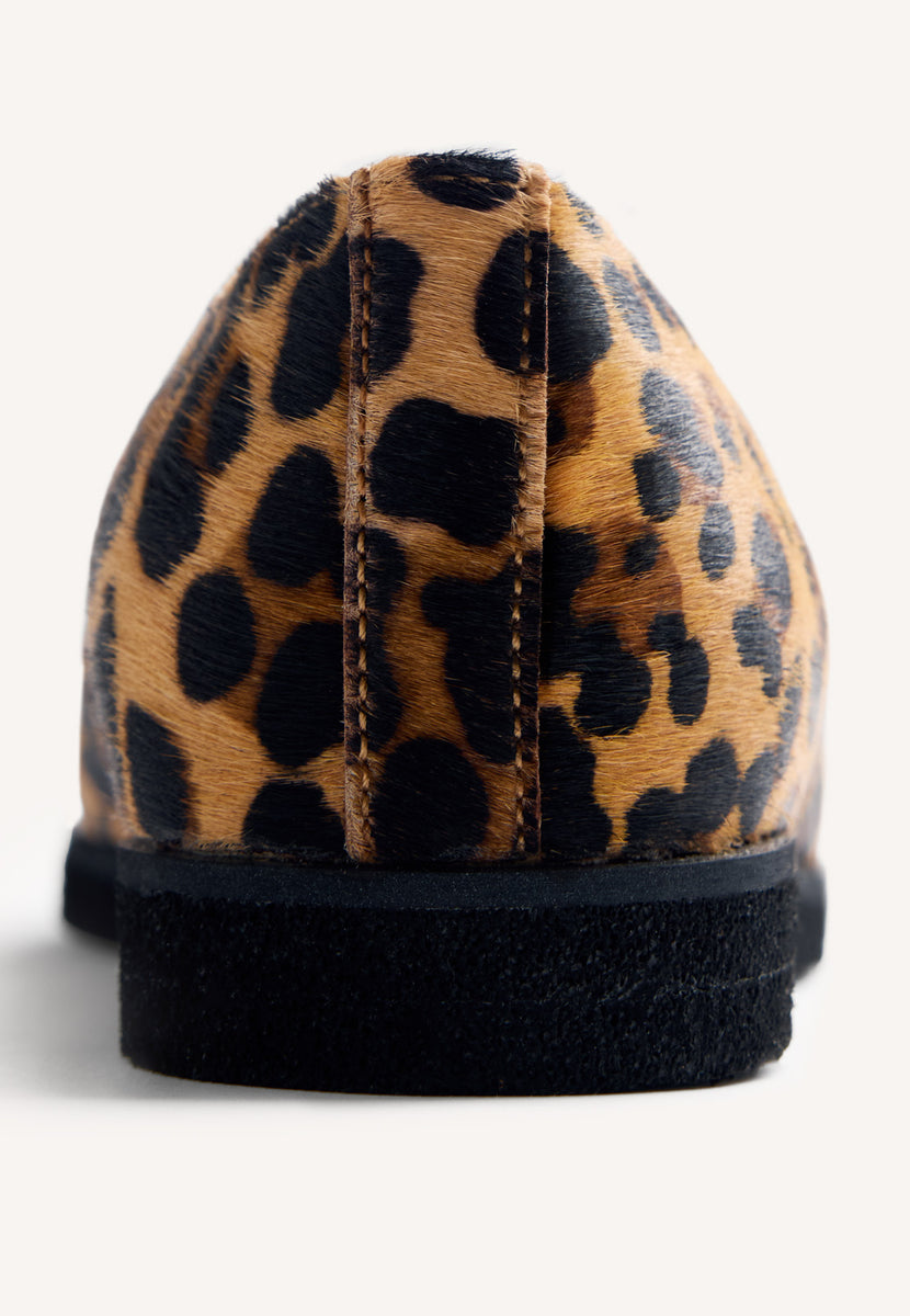 ANIMAL PRINT LEATHER BALLET FLATS BADOURA