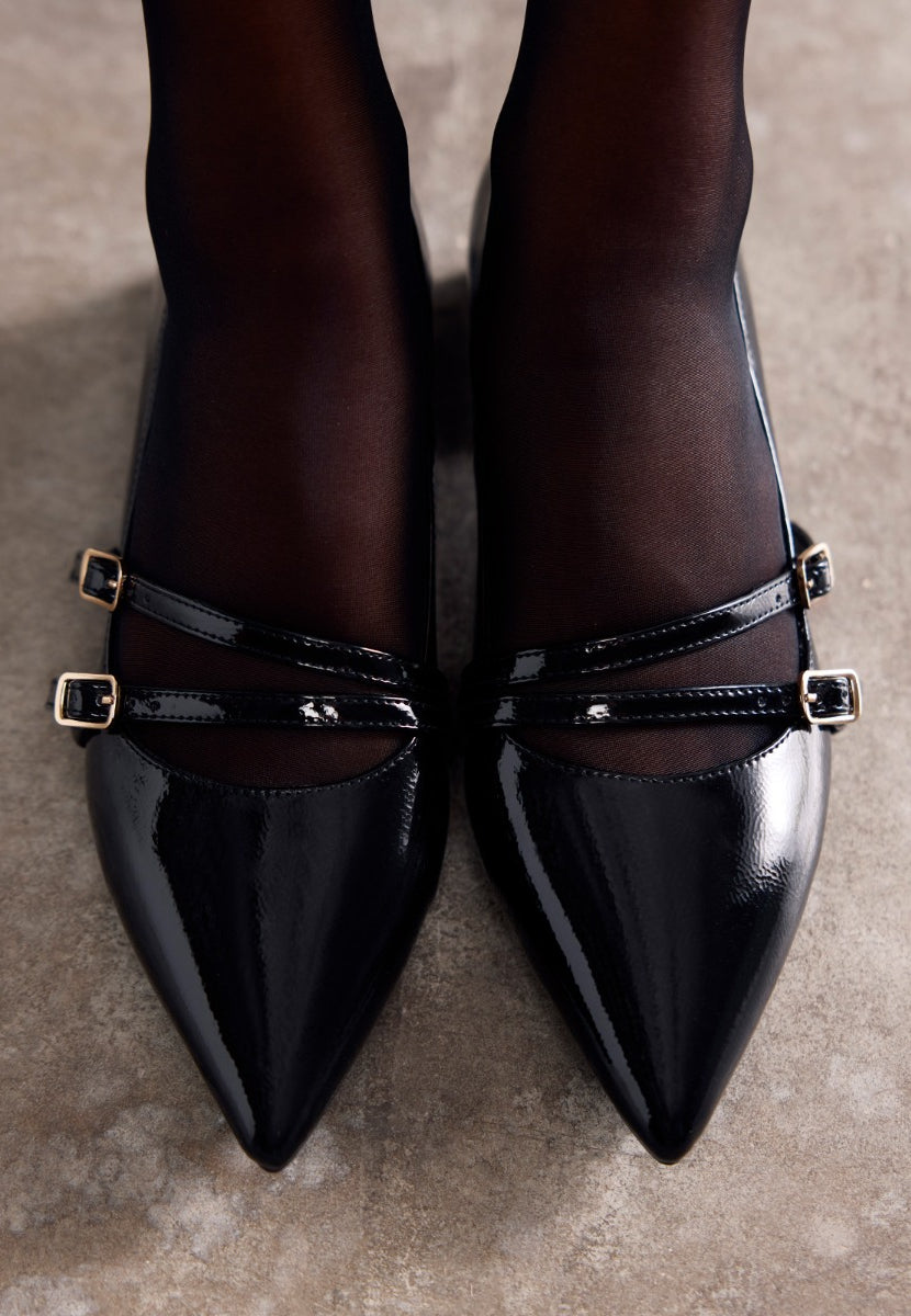 PATENT LEATHER EFFECT HEELED SHOES LUCAN