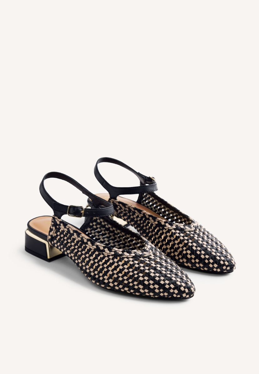 BRAIDED LEATHER SLINGBACK HEELED SHOES HOYT