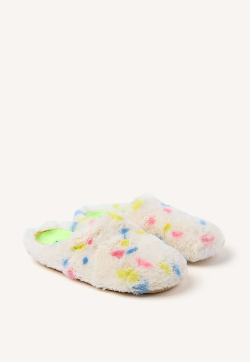 PANTOFOLE DA CASA PELLICCIA A POIS SANDWELL