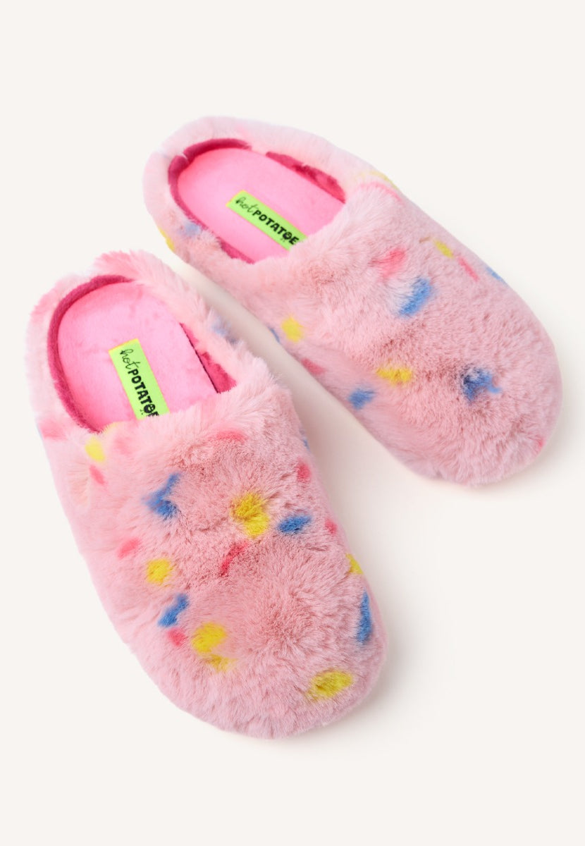 PANTOFOLE DA CASA PELLICCIA A POIS SANDWELL