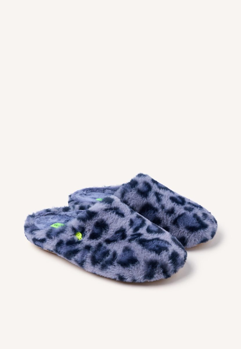 ANIMAL PRINT FUR HOUSE SLIPPERS AUDUBON