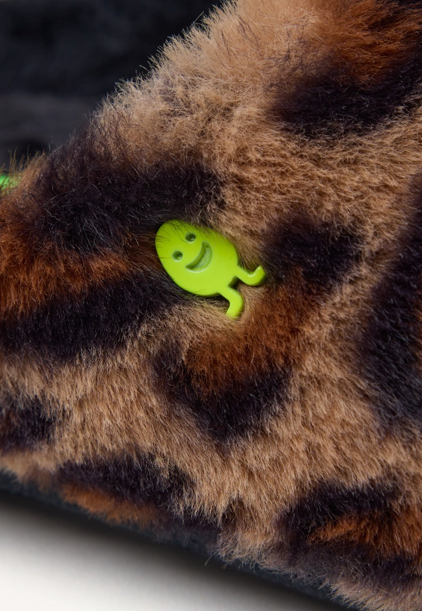 ANIMAL PRINT FUR HOUSE SLIPPERS AUDUBON