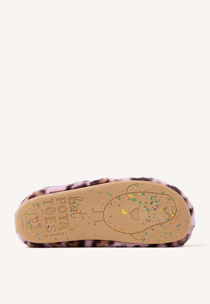 ANIMAL PRINT FUR HOUSE SLIPPERS AUDUBON