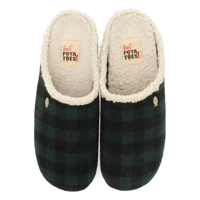 ZAPATILLAS INFANTILES DE ESTAR POR CASA EN COLOR VERDE DE LA COLECCIÓN HOT POTATOES SKOVDE