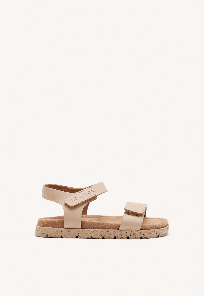 SANDALIAS COLOR NUDE DE PIEL CON CIERRES AJUSTABLES Y PLANTA TIPO BIO PARA NIÑO Y NIÑA BUDE